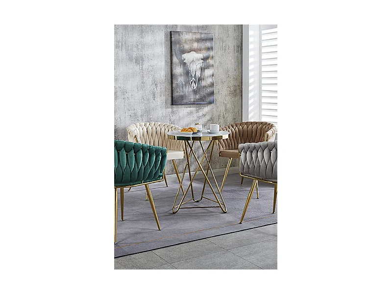 Sillas Comedor - Silla Widny Golden Terciopelo - Azul