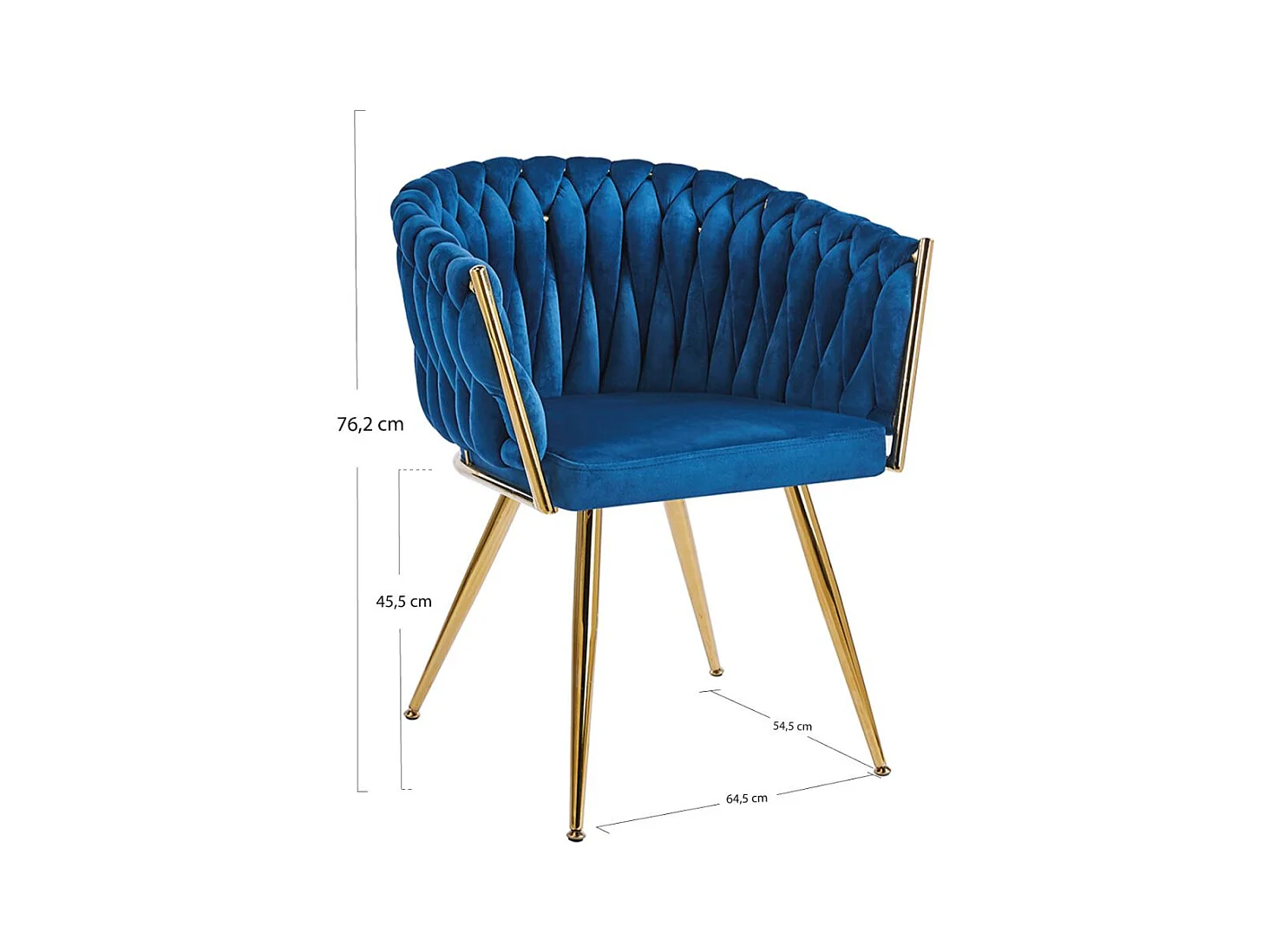 Sillas Comedor - Silla Widny Golden Terciopelo - Azul