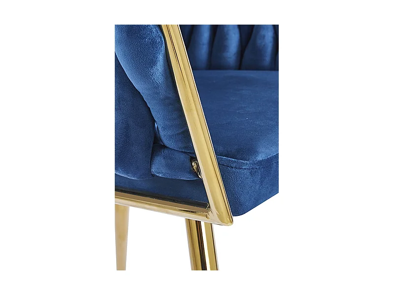 Sillas Comedor - Silla Widny Golden Terciopelo - Azul