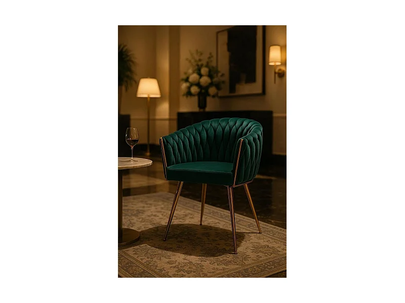 Sillas Comedor - Silla Widny Golden Terciopelo - Verde