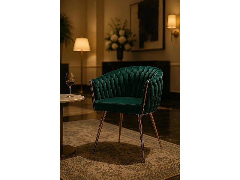 Sillas Comedor - Silla Widny Golden Terciopelo - Verde