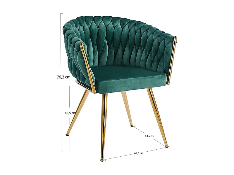 Sillas Comedor - Silla Widny Golden Terciopelo - Verde