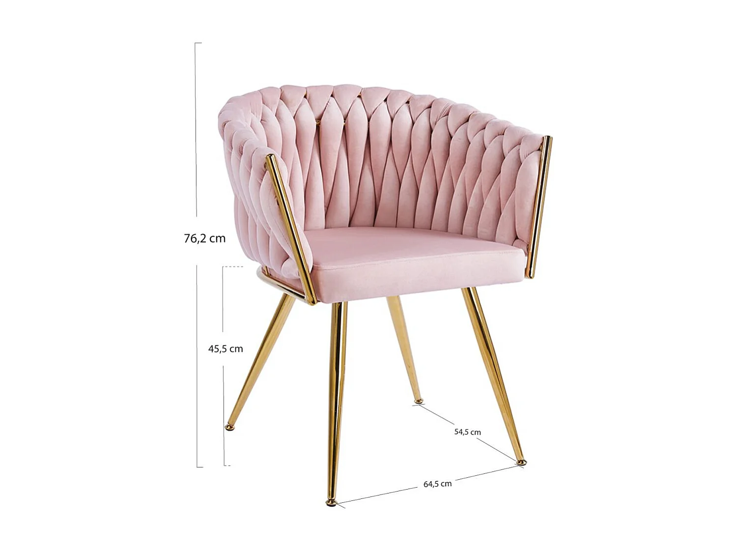 Sillas Comedor - Silla Widny Golden Terciopelo - Rosa