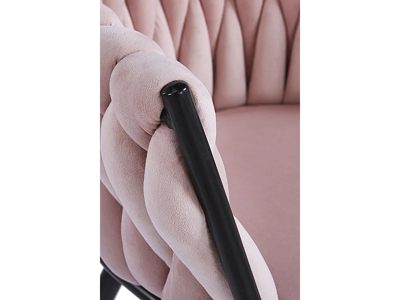 Sillas Comedor - Silla Widny Black Terciopelo - Rosa