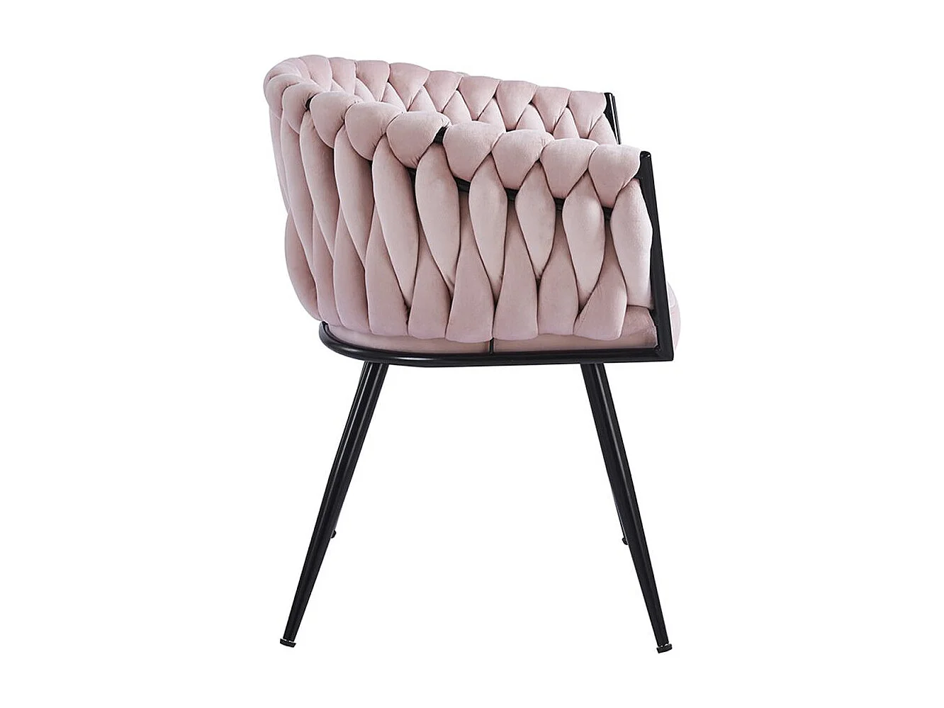 Sillas Comedor - Silla Widny Black Terciopelo - Rosa