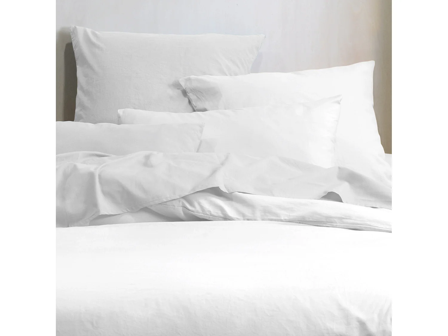 Einfarbiger Kissenbezug aus Bio-Baumwolle