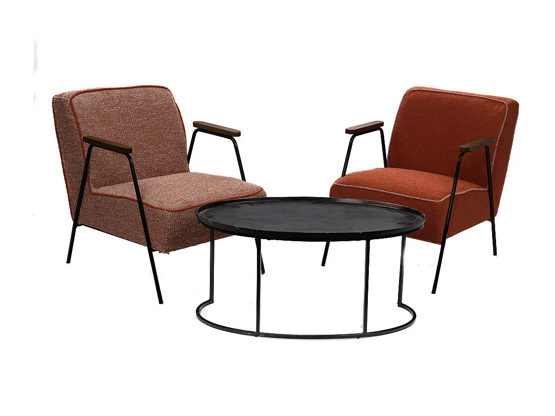 Fauteuil Huggy chiné orange