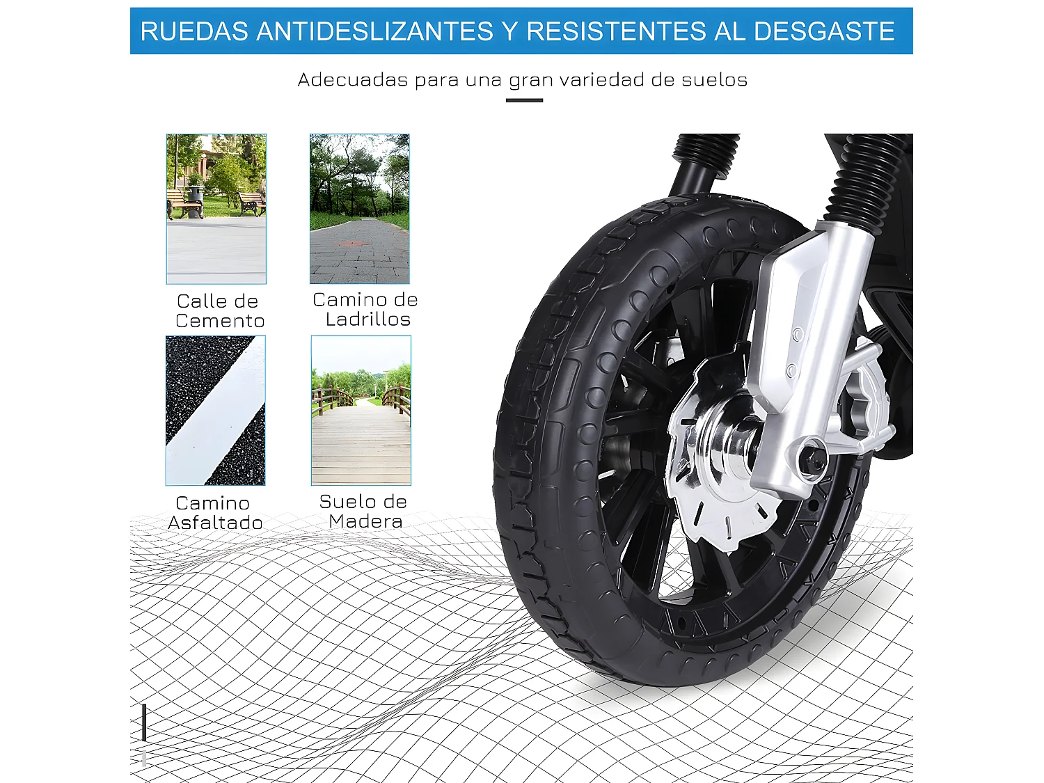 Moto eléctrica infantil azul 105x52,3x62,3cm HOMCOM