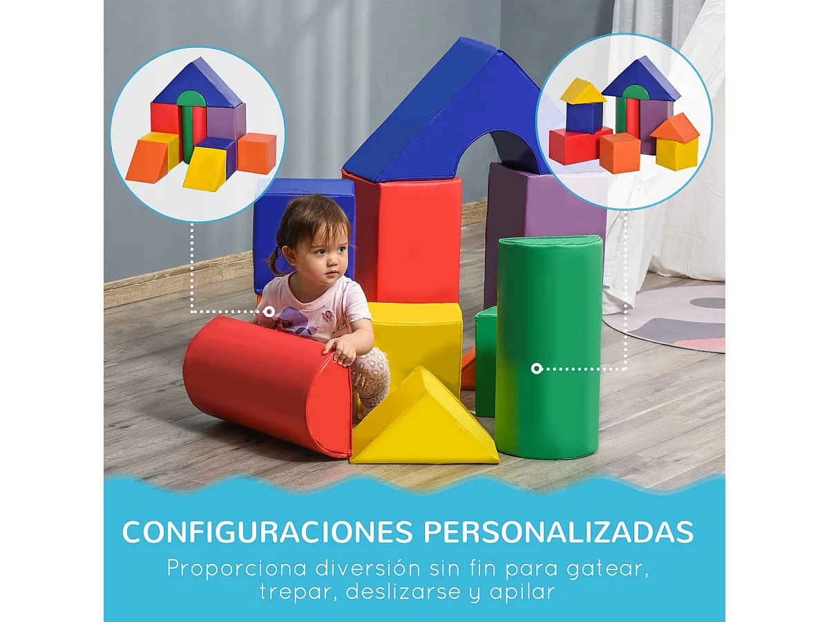 Bloques de espuma multicolor 50x50x25 cm HOMCOM