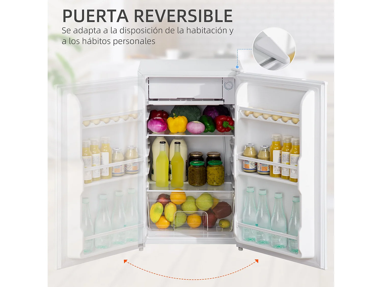 Mini refrigerador blanco 47.5x44.2x84 cm HOMCOM