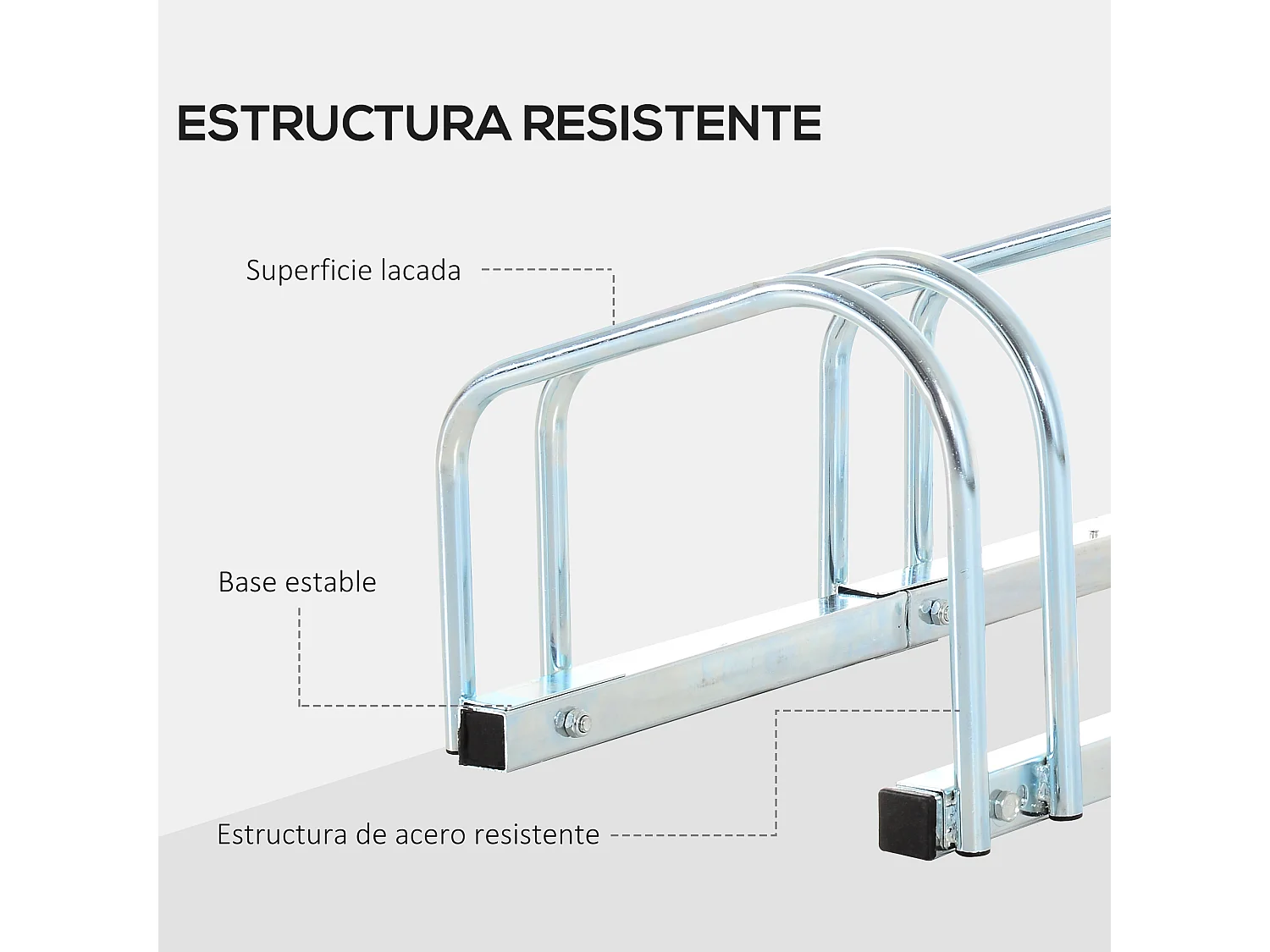 Aparcamiento para bicicletas plata 145x33x27 cm HOMCOM