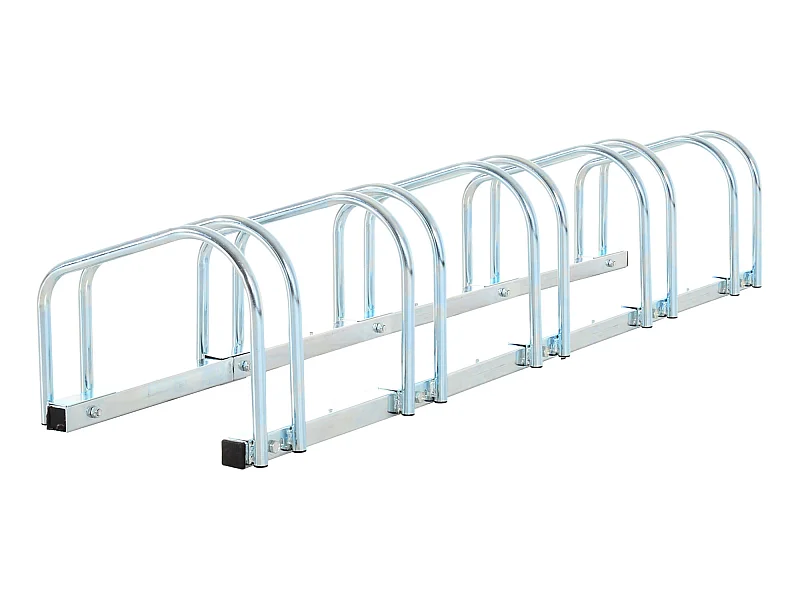 Aparcamiento para bicicletas plata 145x33x27 cm HOMCOM