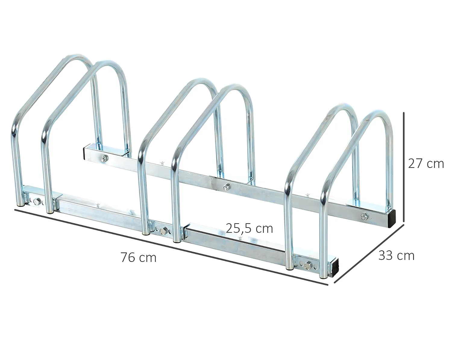 Aparcamiento para bicicletas plata 76x33x27 cm HOMCOM