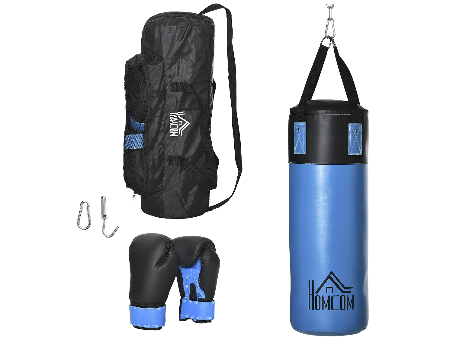 Saco de boxeo azul 25x25x102 cm HOMCOM