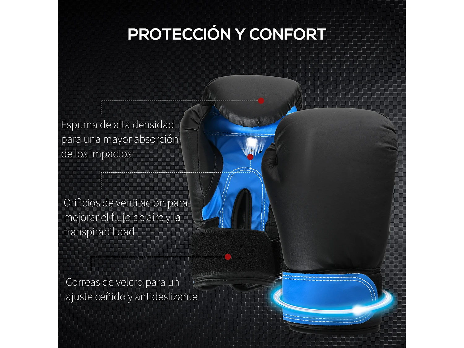 Saco de boxeo azul 25x25x102 cm HOMCOM