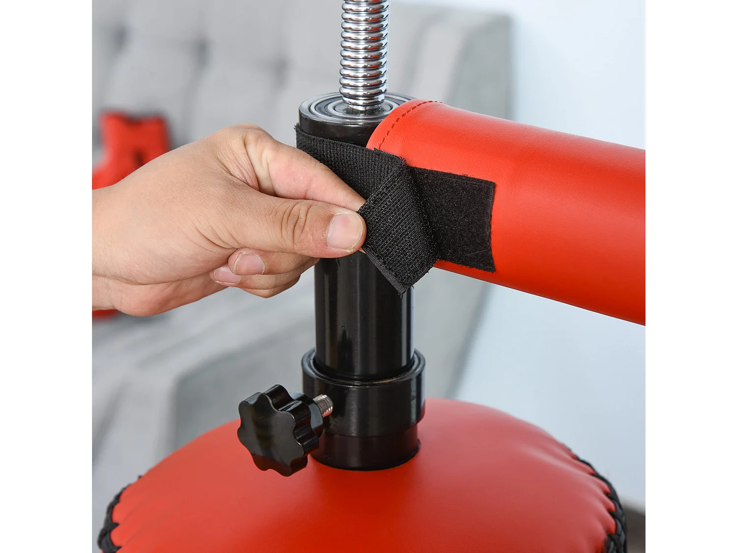 Saco de boxeo de pie negro y rojo 88x48x205 cm HOMCOM