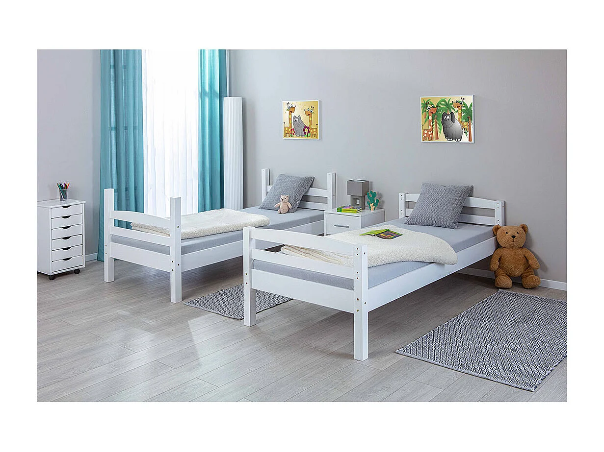 Lit Enfant Superposé en Bois "Joe" 90x190cm Blanc