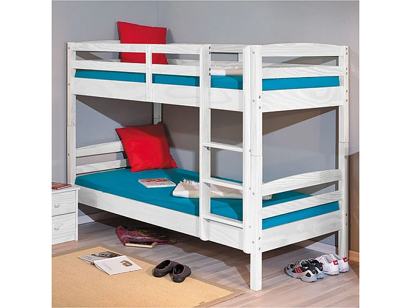 Salva wit gelakt massief grenen stapelbed 90x190 cm