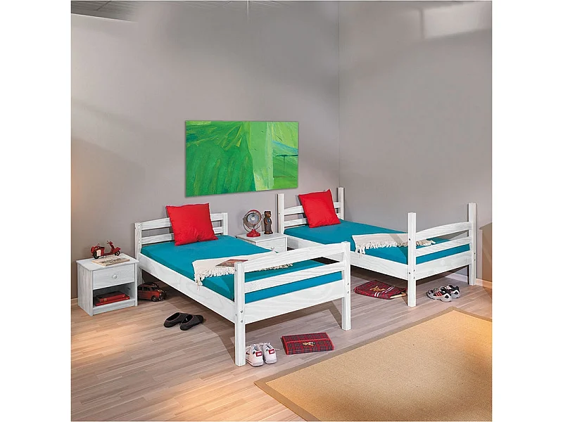 Salva wit gelakt massief grenen stapelbed 90x190 cm