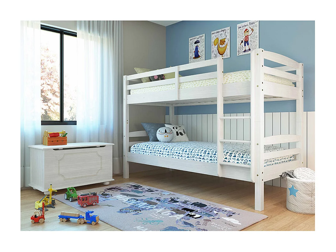 Salva wit gelakt massief grenen stapelbed 90x190 cm