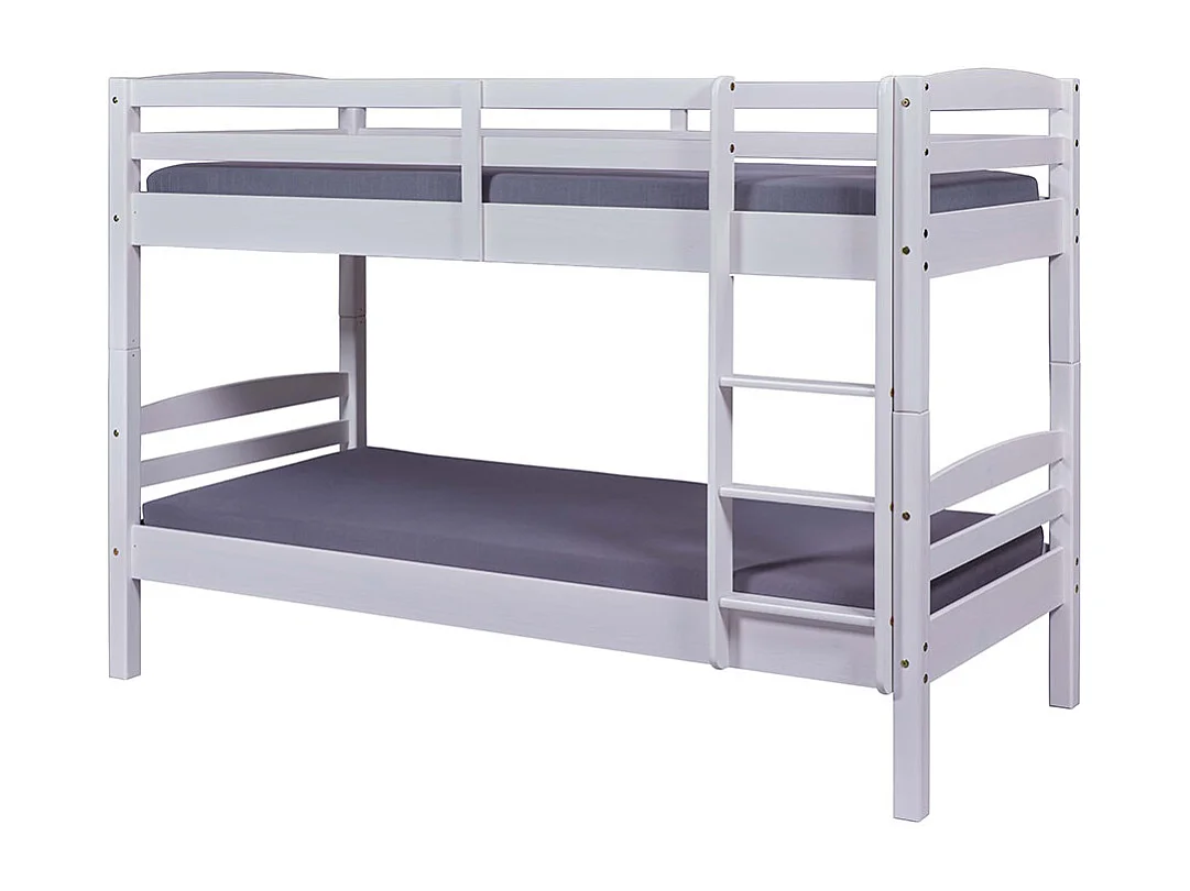 Lit Enfant Superposé en Bois "Joe" 90x190cm Blanc