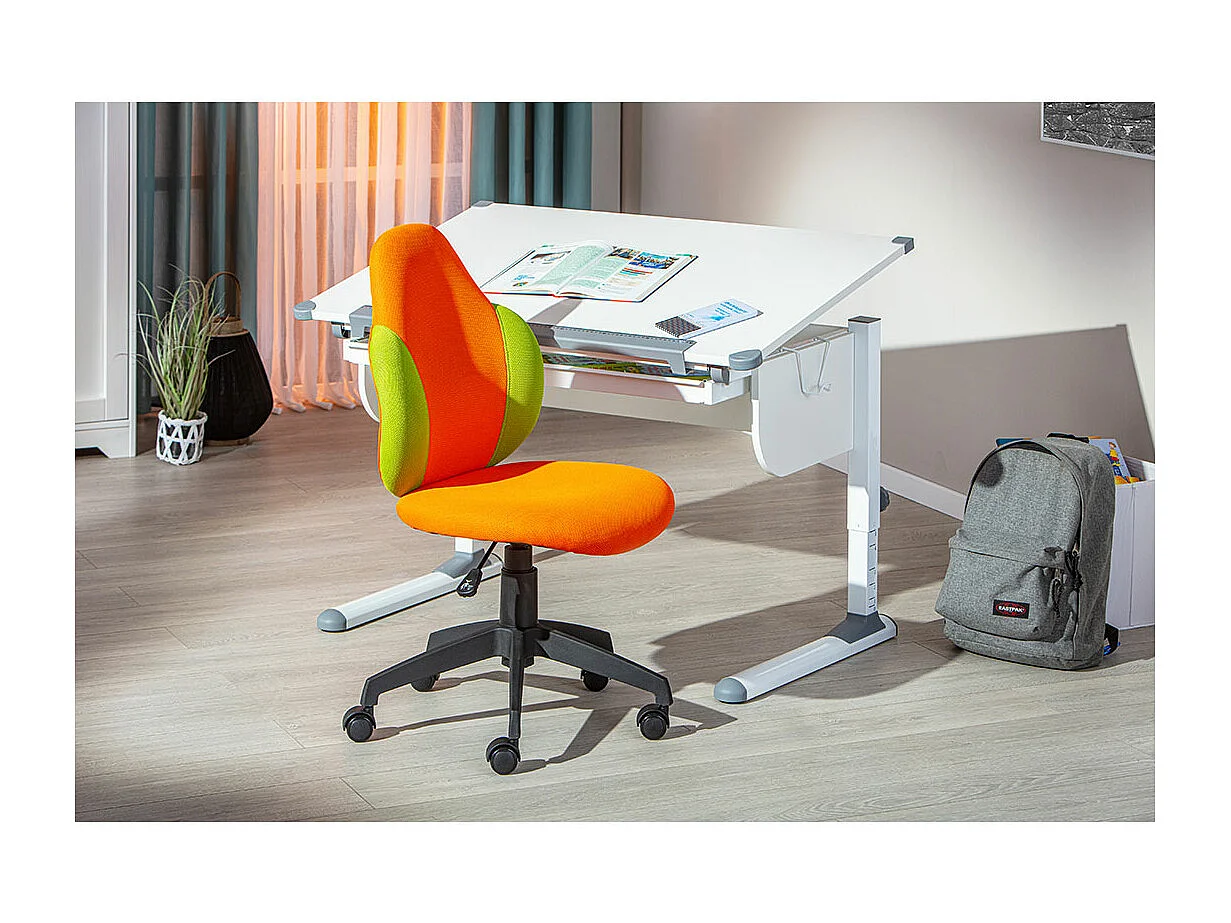 Jessi kantoorstoel oranje, groen.