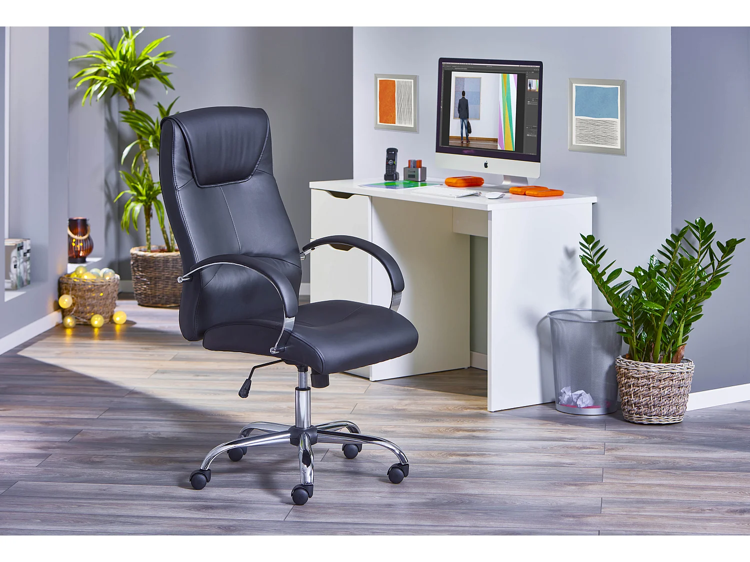 Chaise de Bureau Design "Tobal" 111-119cm Noir