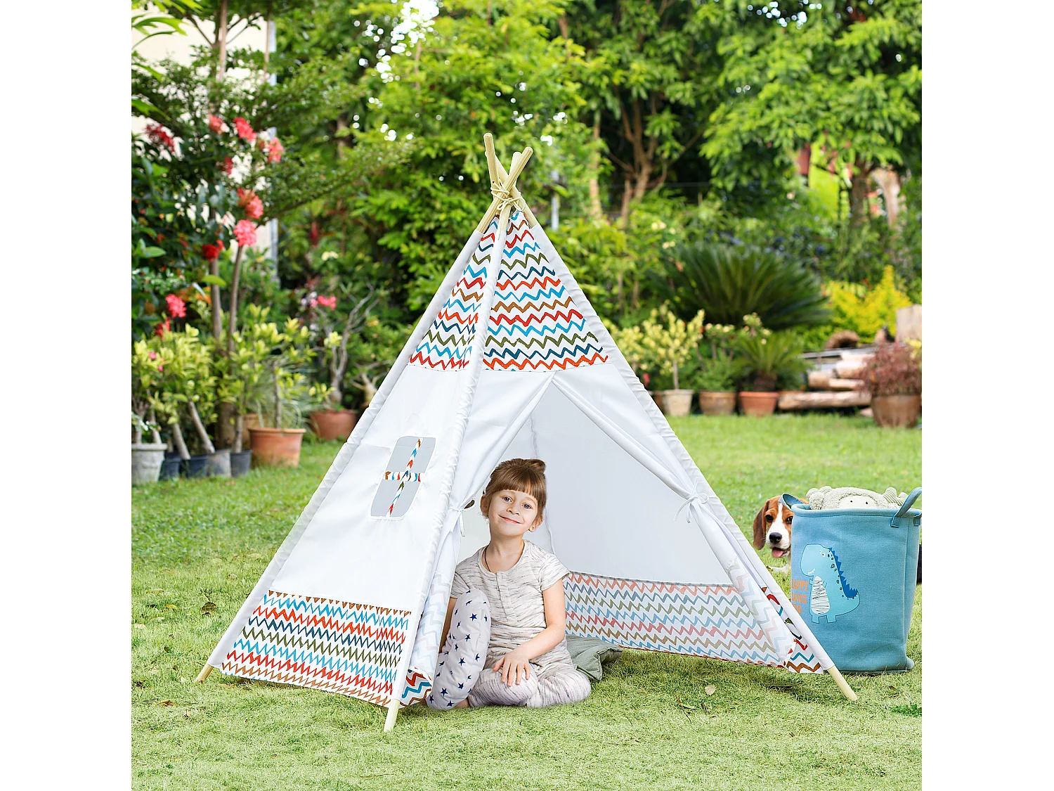 Tienda de campaña infantil blanco 120x120x155 cm HOMCOM