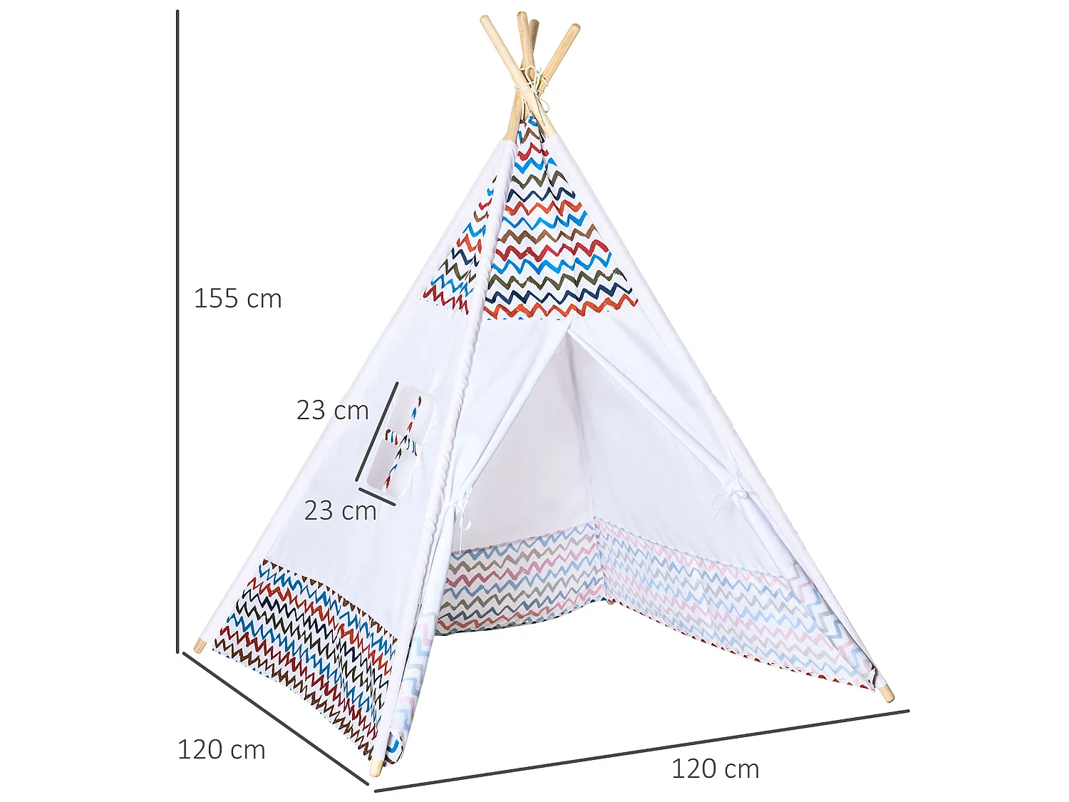 Tienda de campaña infantil blanco 120x120x155 cm HOMCOM