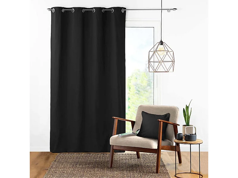 Rideau à Oeillets "Panama" 140x240cm Noir