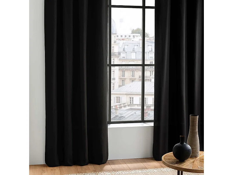 Rideau à Oeillets "Panama" 140x240cm Noir