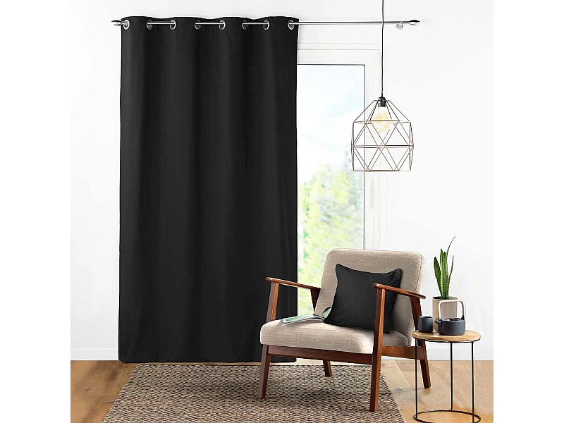 Rideau à Oeillets "Panama" 140x240cm Noir