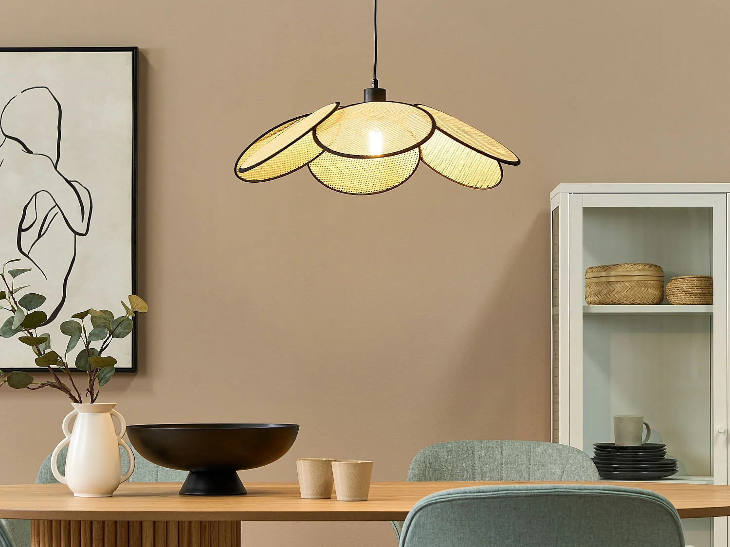 Lampe suspension MEROO Papier Naturel