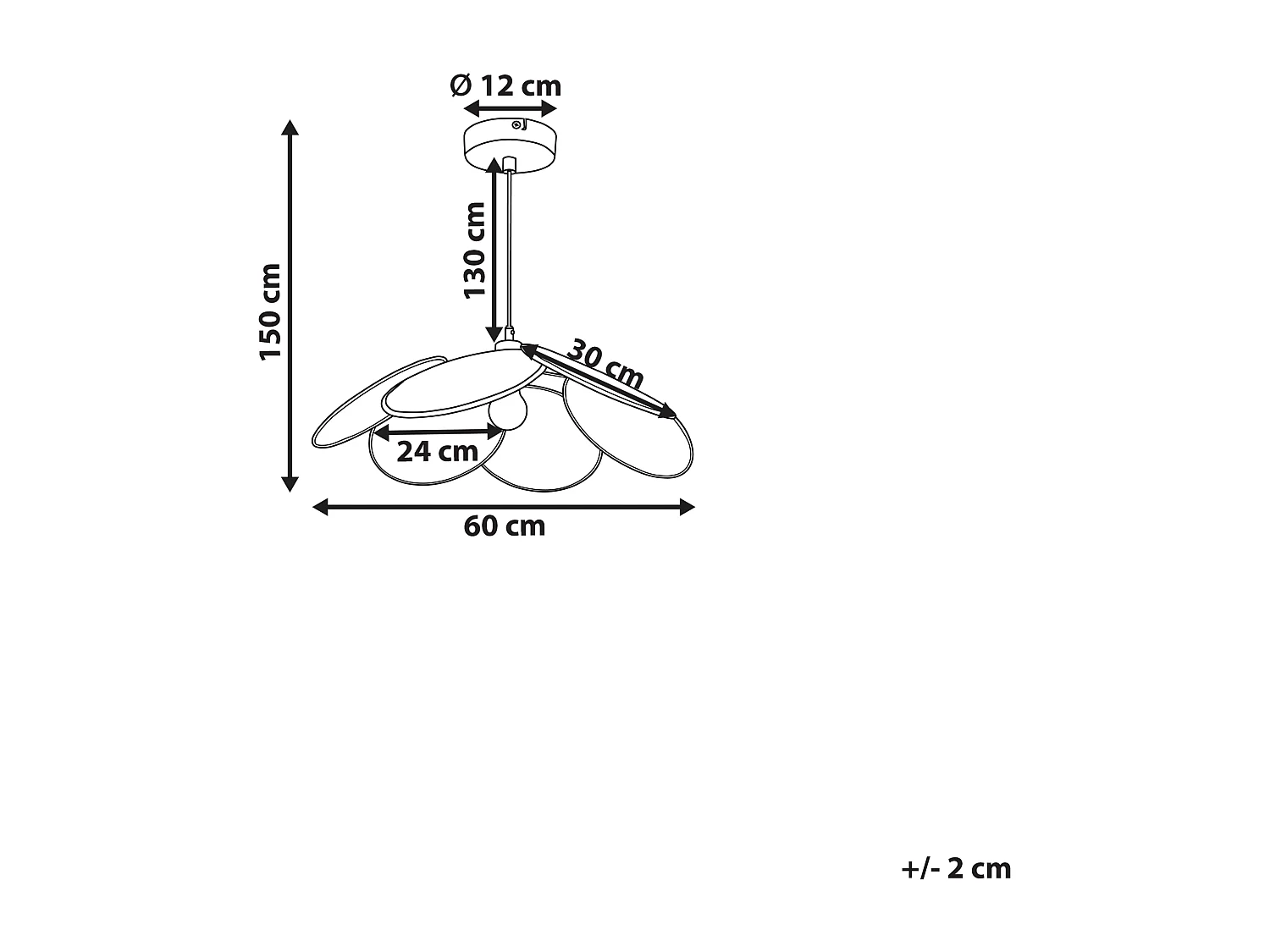 Hängelampe Papiergeflecht natürlich / schwarz Blütenform modern Meroo