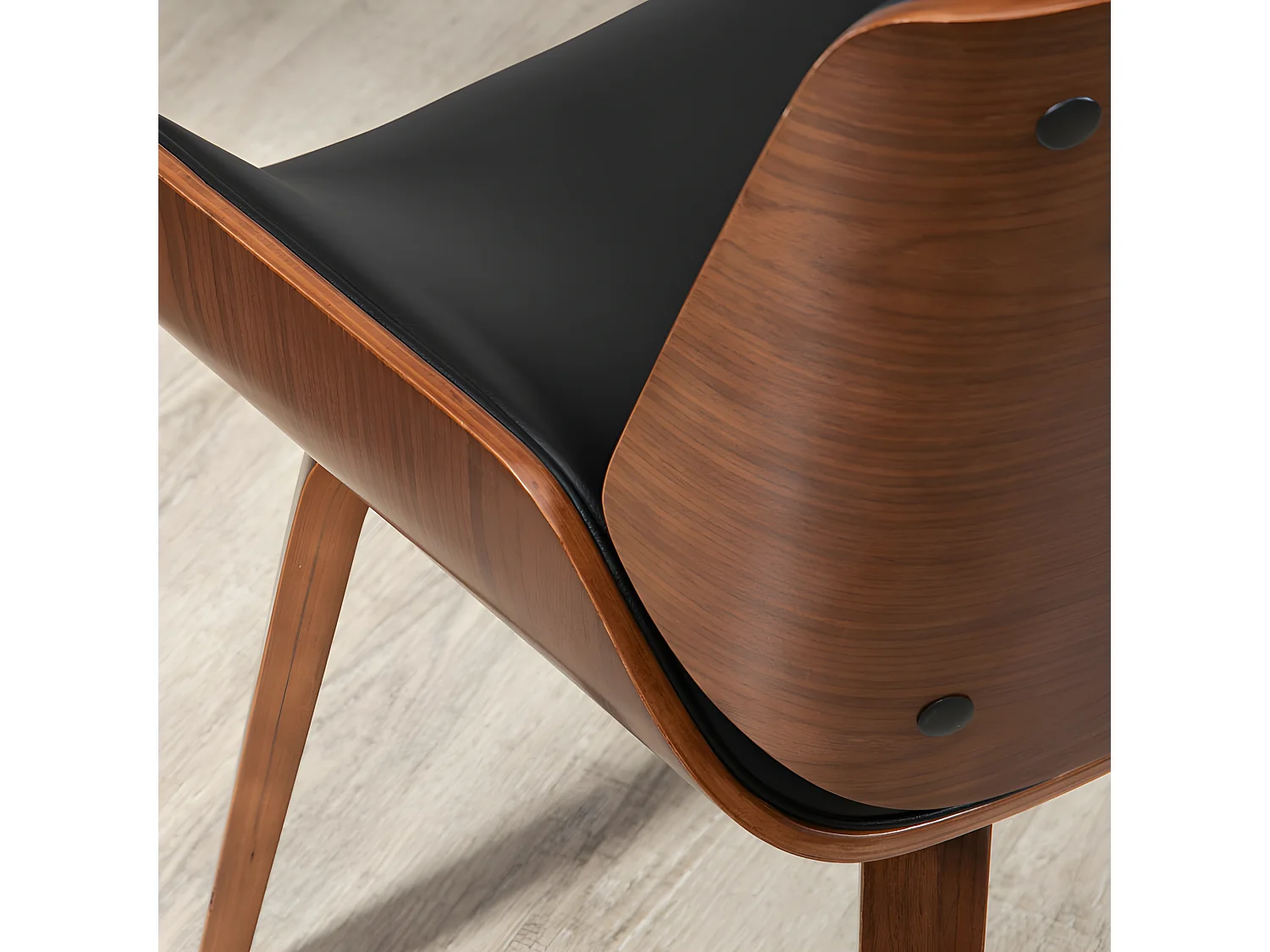 Lot de 2 chaises vintage TRALEE aspect bois de noyer