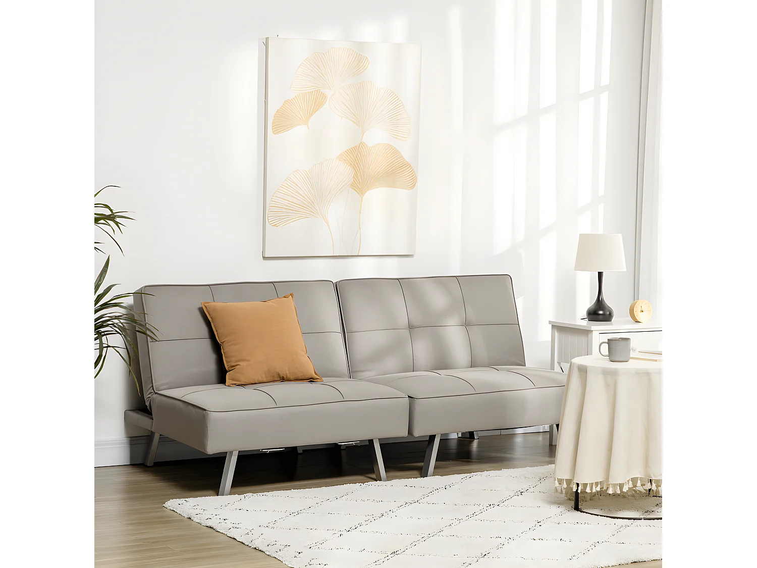 Canapé contemporain convertible OVIEDO gris