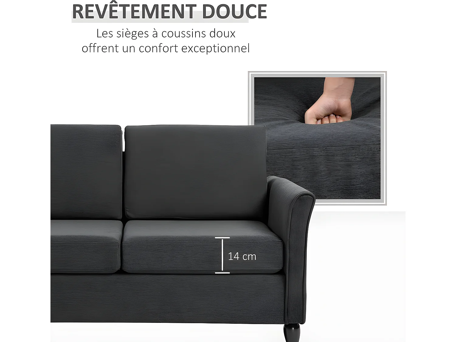 Canapé 2 places ZAMORA gris