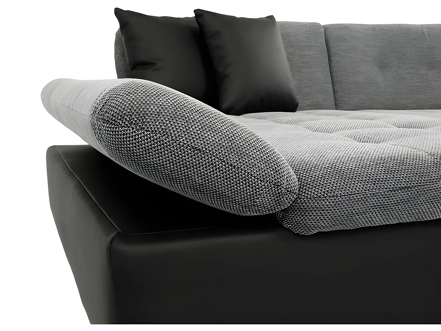 Converteerbare hoekbank ALON beige ribfluweel