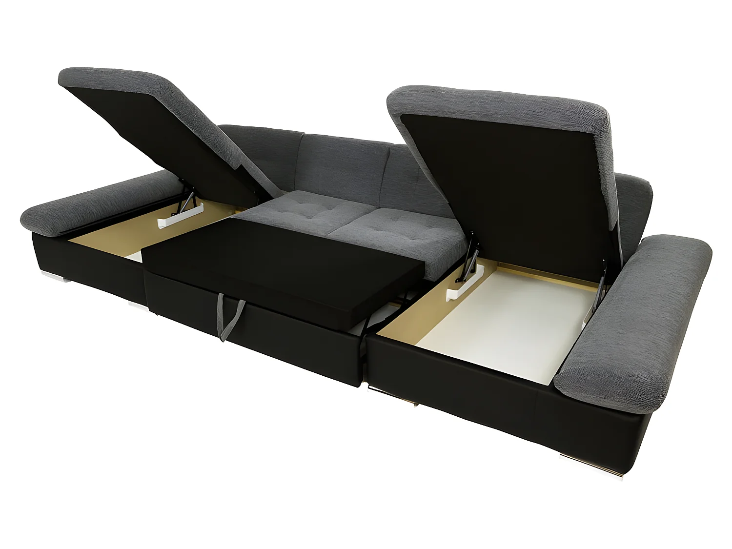 Canapé d'angle convertible ALON velours côtelé beige