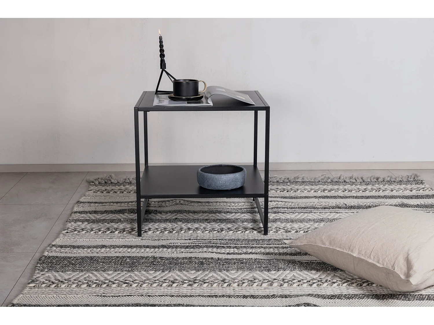 Tapis Déco en Laine "Alwar" 200x300cm Gris Foncé