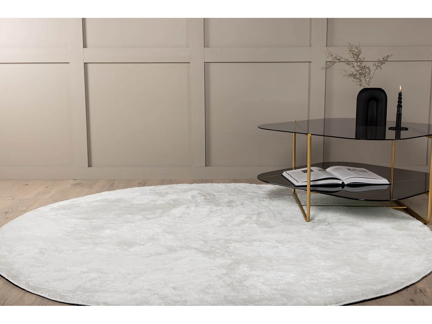 Tapis Rond Uni "Blanca" 200cm Blanc