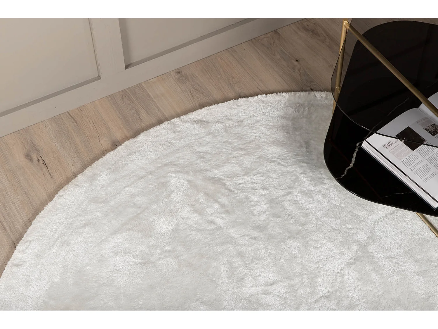 Tapis Rond Uni "Blanca" 200cm Blanc