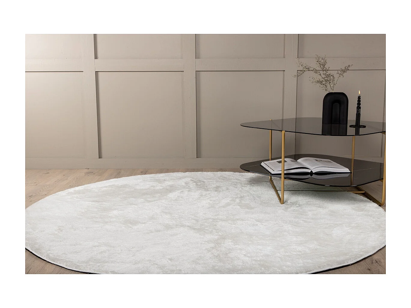 Tapis Rond Uni "Blanca" 200cm Blanc