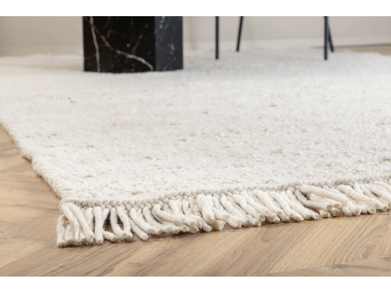 Betina Teppich 300x200 cm Wolle weiß.