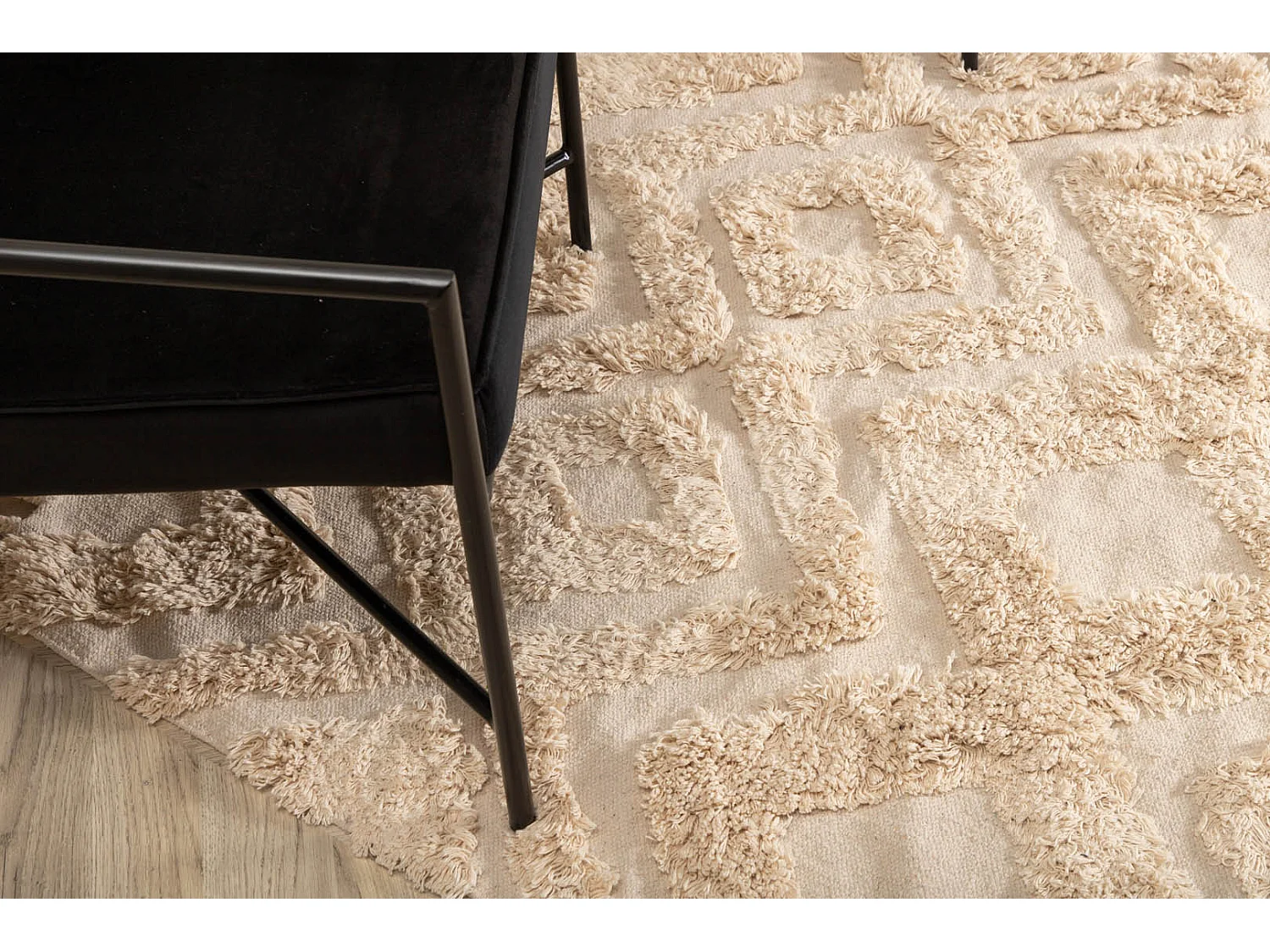 Hilma vloerkleed 230x160 cm katoen naturel.