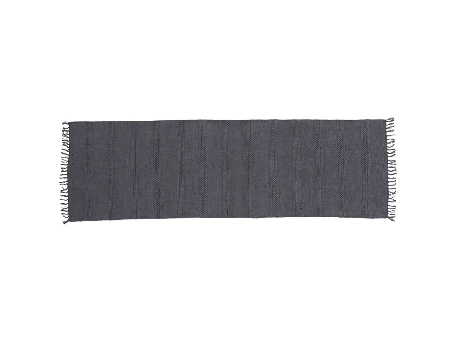 Nico vloerkleed 250x80 cm katoen grijs.