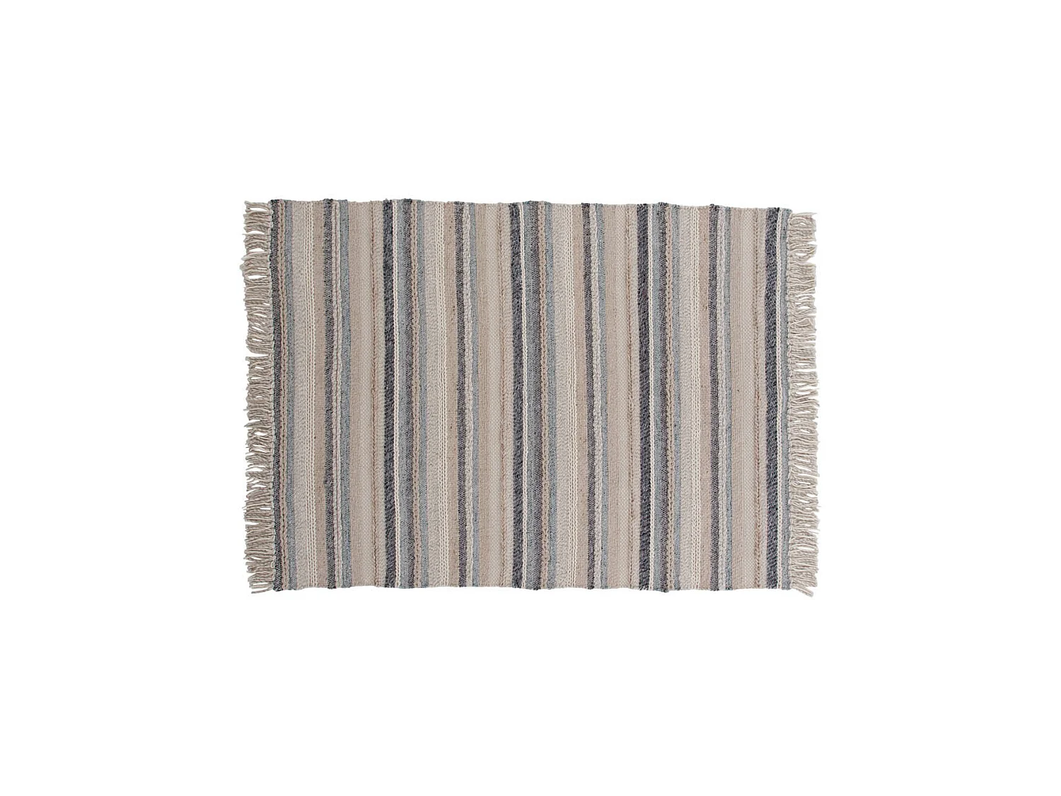 Tapis Déco en Laine "Gudha" 200x300cm Beige & Bleu