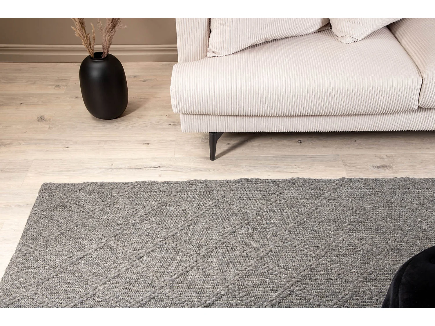Tapis Déco en Laine "Cloudy" 160x230cm Gris