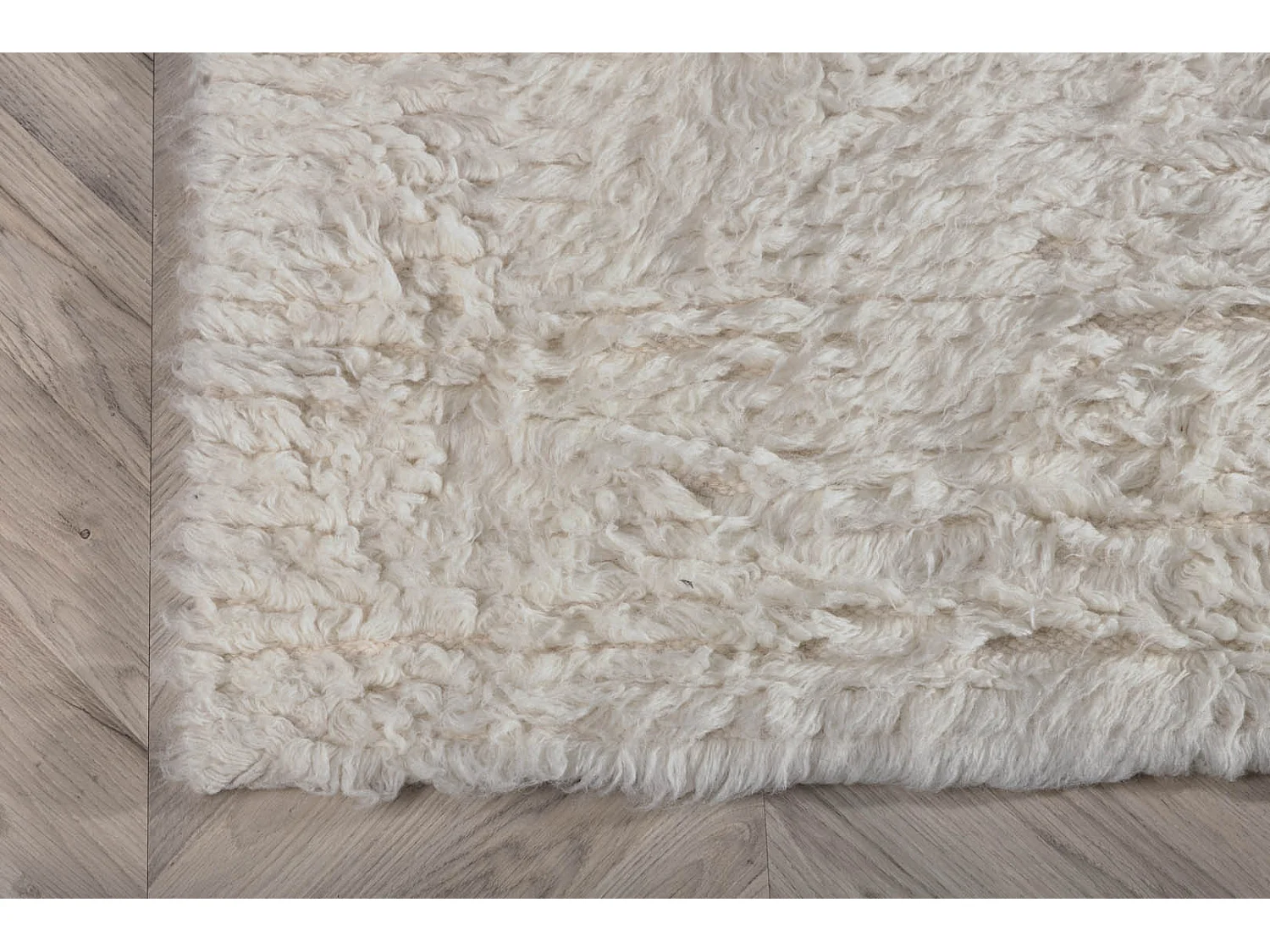 Tapis Rectangulaire en Laine "Leiko" 160x230cm Naturel