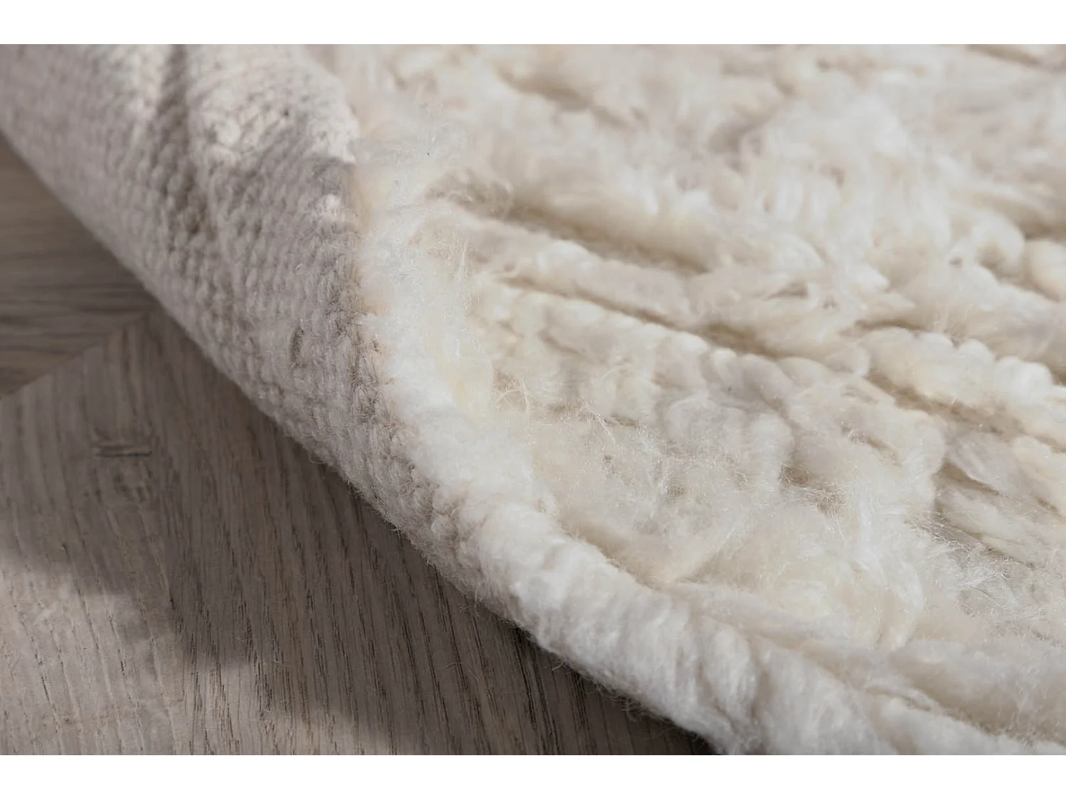 Tapis Rectangulaire en Laine "Leiko" 160x230cm Naturel